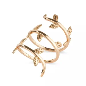 Thick Gold Statement Leaf Ring