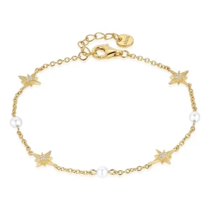 Venus - Star & Moon Bracelet With Pearls & Zircons